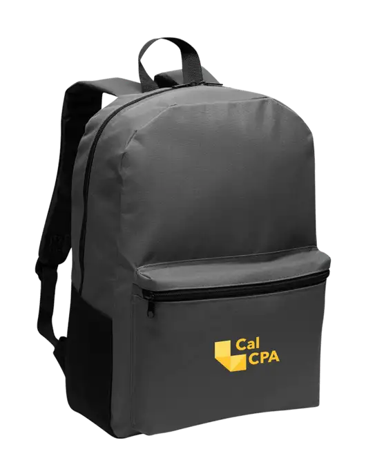 CalCPA Casual Dark Charcoal Lightweight Laptop Backpack w/CalCPA Logo