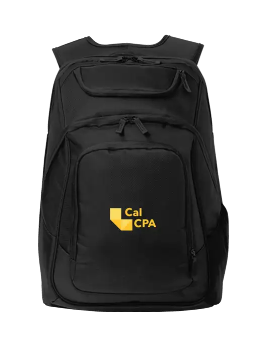 CalCPA Executive Black Laptop Backpack w/CalCPA Logo