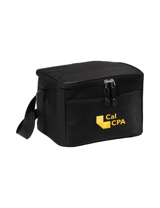 CalCPA 6 Can Black/Black Cube Cooler w/CalCPA Logo