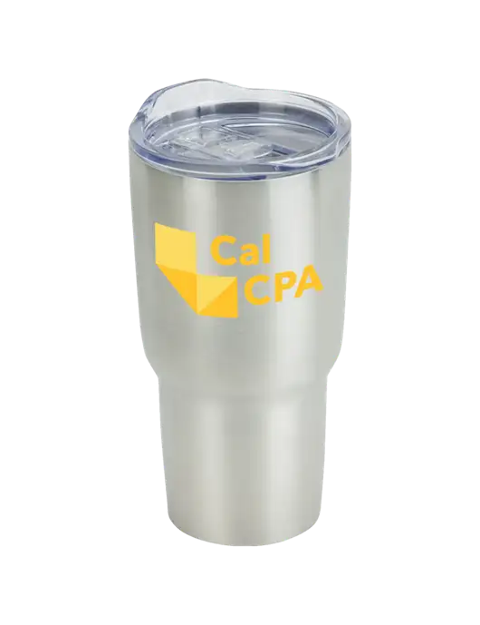 CalCPA Belmont Silver 30 oz Insulated Travel Tumbler w/CalCPA Logo