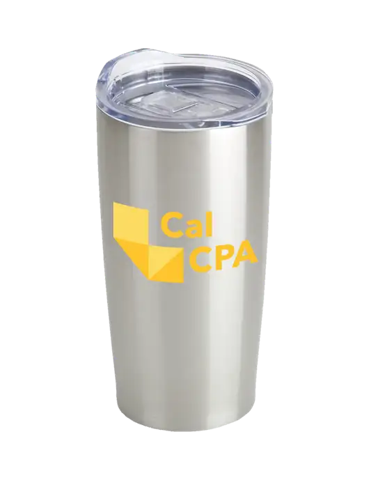CalCPA Society Silver 20 oz Insulated Tumbler w/CalCPA Logo
