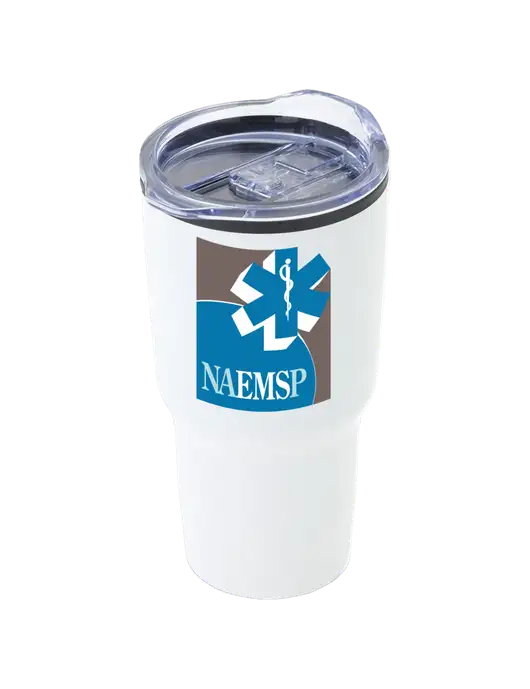 NAEMSP Odyssey White 30 oz Travel Tumbler w/NAEMSP Logo