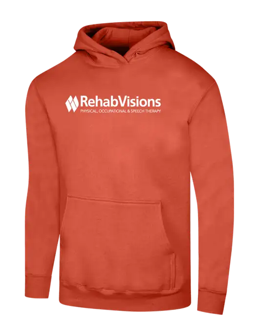 RehabVisions Orange 7.8 oz Ring Spun Hooded Sweatshirt w/RehabVisions Logo