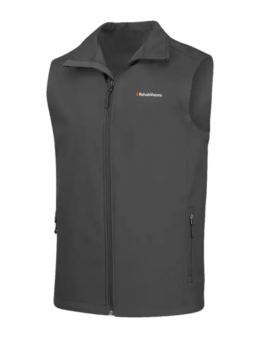 RehabVisions Charcoal Grey Core Soft Shell Vest w/RehabVisions Logo
