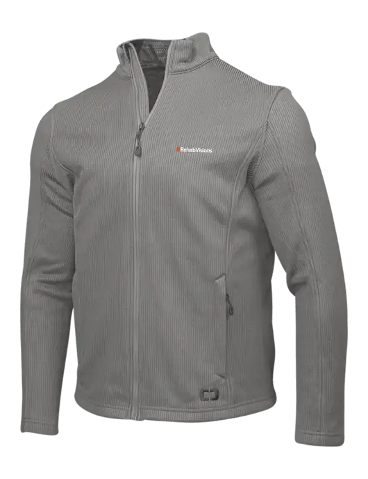RehabVisions OGIO Medium Grey Grit Fleece Jacket w/RehabVisions Logo