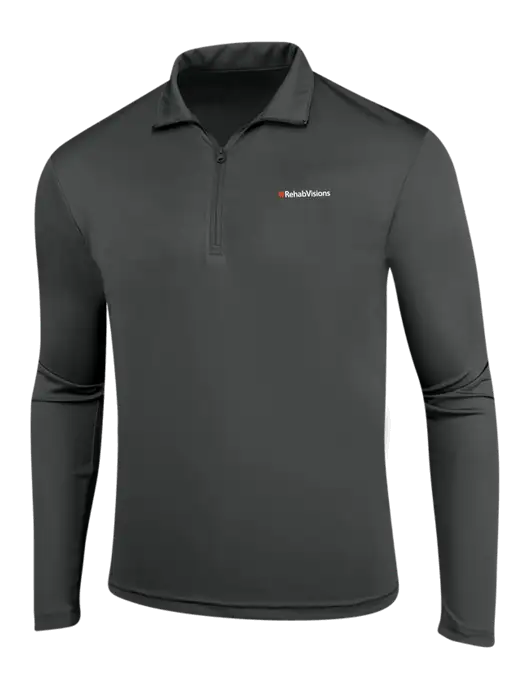 RehabVisions Dark Grey PosiCharge Competitor 1/4 Zip Pullover w/RehabVisions Logo