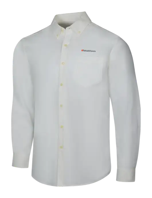 RehabVisions White SuperPro Oxford Shirt w/RehabVisions Logo