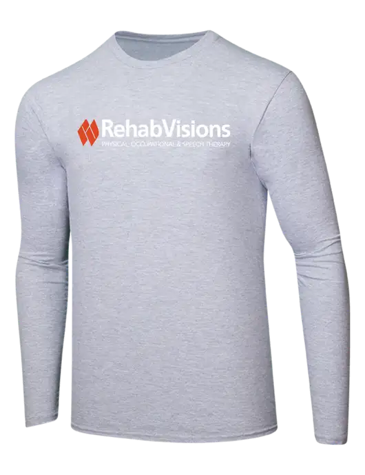 RehabVisions Ring Spun Light Heather Grey 4.5 oz Long Sleeve T-Shirt w/RehabVisions Logo