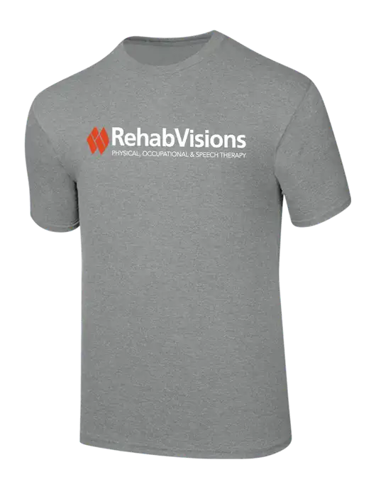 RehabVisions Ring Spun Light Heather Grey 4.5 oz T-Shirt w/RehabVisions Logo