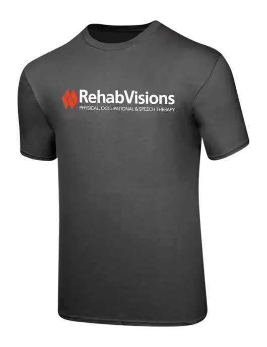 RehabVisions Ring Spun Charcoal 4.5 oz T-Shirt w/RehabVisions Logo