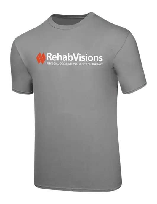 RehabVisions Ring Spun Medium Grey 4.5 oz T-Shirt w/RehabVisions Logo