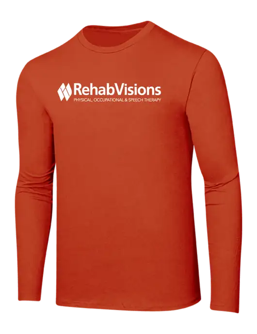 RehabVisions Ring Spun Orange 4.5 oz Long Sleeve T-Shirt w/RehabVisions Logo