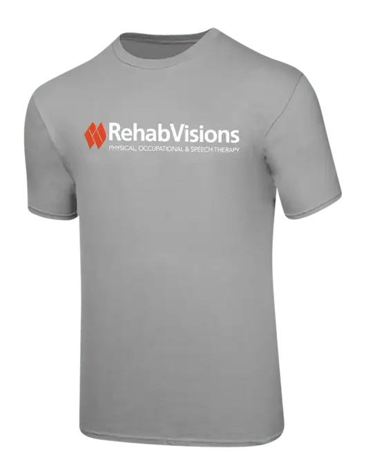 RehabVisions Ring Spun Silver 4.5 oz T-Shirt w/RehabVisions Logo