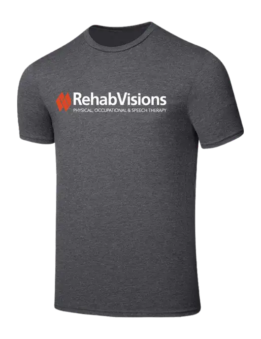 RehabVisions Seriously Soft Heathered Charcoal T-Shirt w/RehabVisions Logo