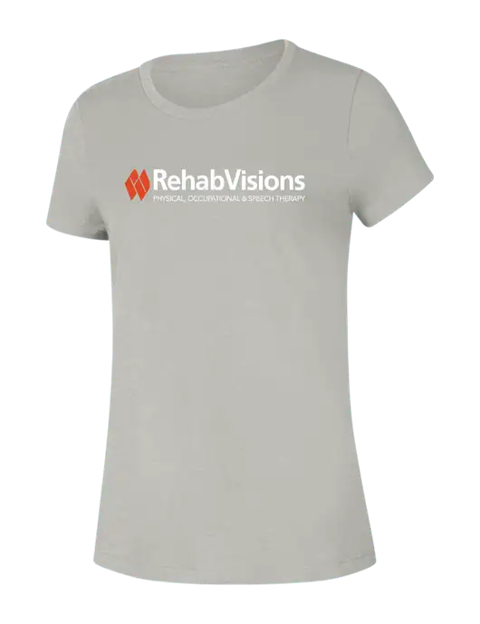 RehabVisions Womens Seriously Soft Light Heathered Grey T-Shirt w/RehabVisions Logo