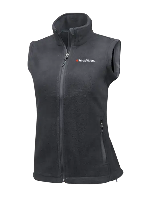 RehabVisions Medium Grey Womens Fleece Vest w/RehabVisions Logo