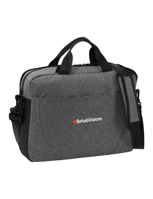 RehabVisions Access Heather Grey/Black Briefcase w/RehabVisions Logo