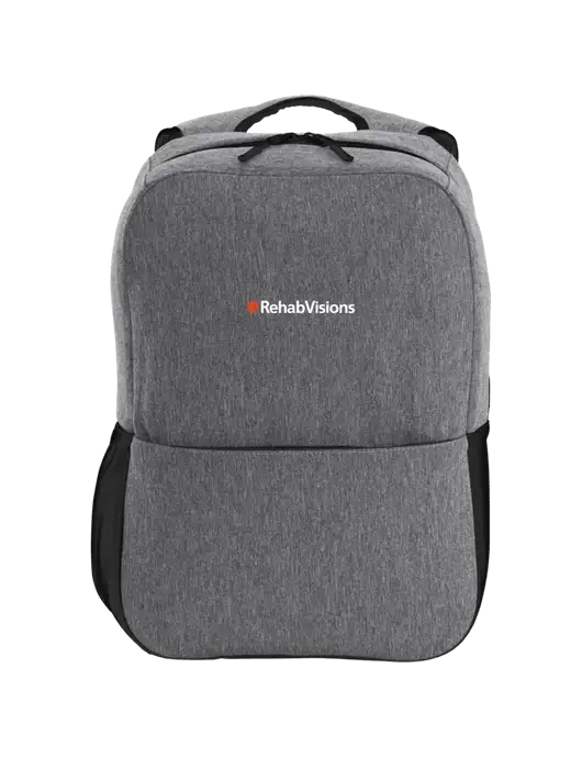 RehabVisions Access Square Laptop Graphite Heather/Black Backpack w/RehabVisions Logo