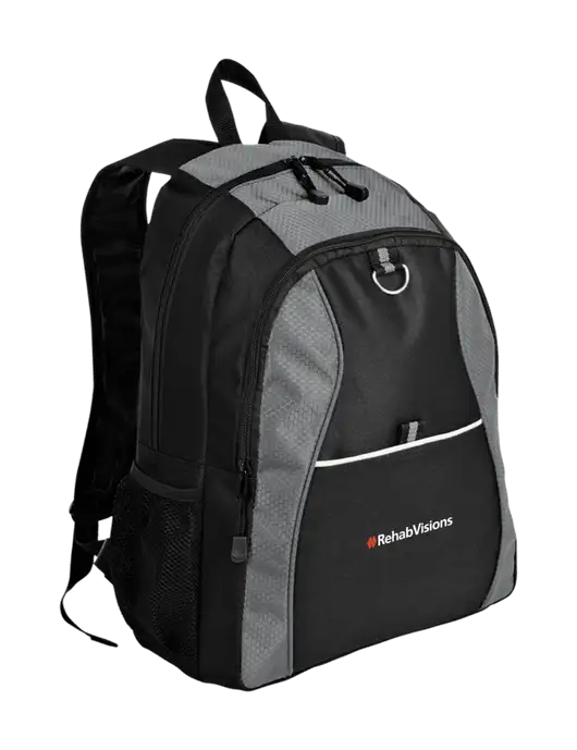 RehabVisions Honeycomb Grey/Black Backpack w/RehabVisions Logo