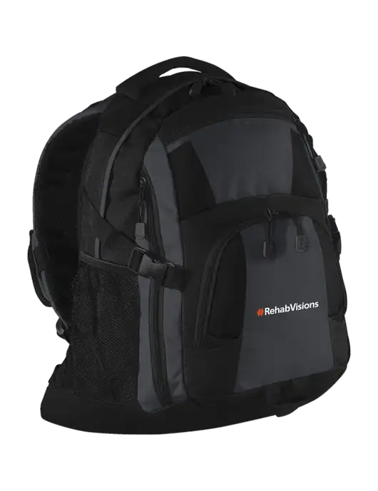 RehabVisions Urban Black/Grey/Black Laptop Backpack w/RehabVisions Logo