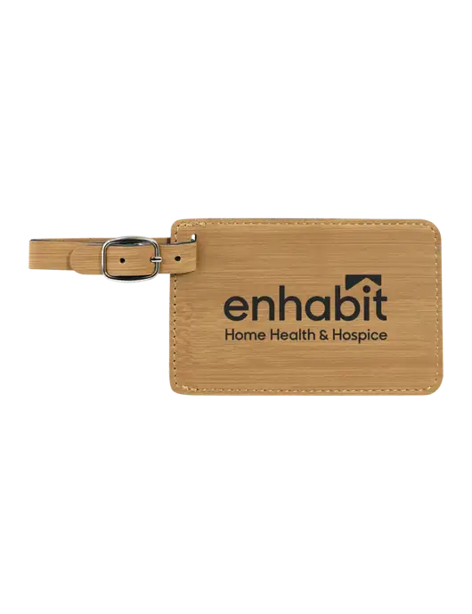 Enhabit Bamboo Leatherette Luggage Tag w/Enhabit Logo