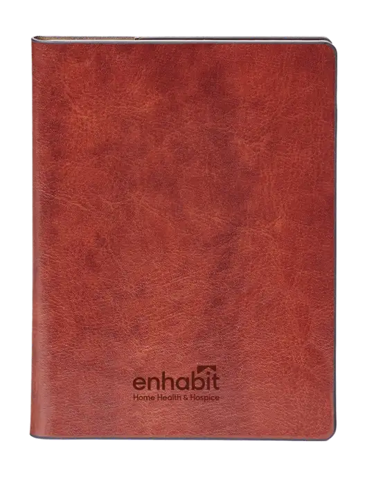 Enhabit Fabrizio Brown Rfid Passport Holder w/Enhabit Logo