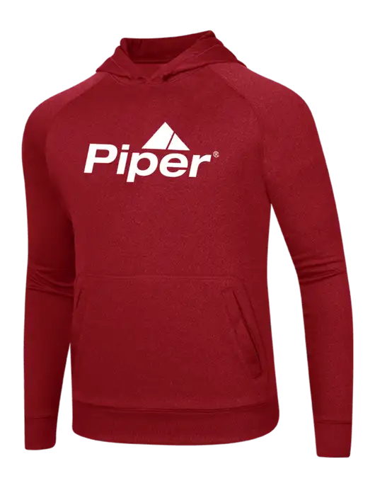 Piper Tech True Red Fleece Hooded Sweatshirt w/Piper Logo