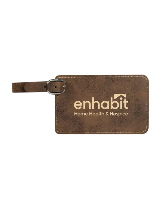 Enhabit Rustic Leatherette Luggage Tag w/Enhabit Logo