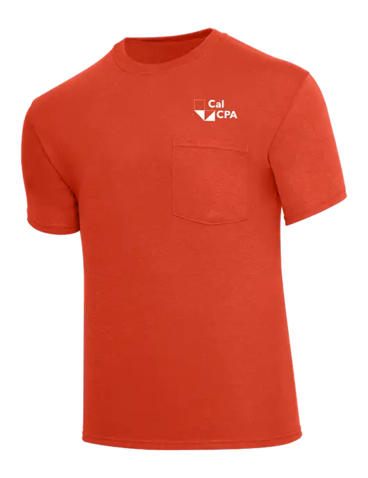 CalCPA Core Blend Dark Orange Pocket T-Shirt w/CalCPA Logo