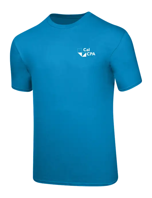 CalCPA Core Blend Sapphire Blue T-Shirt w/CalCPA Logo