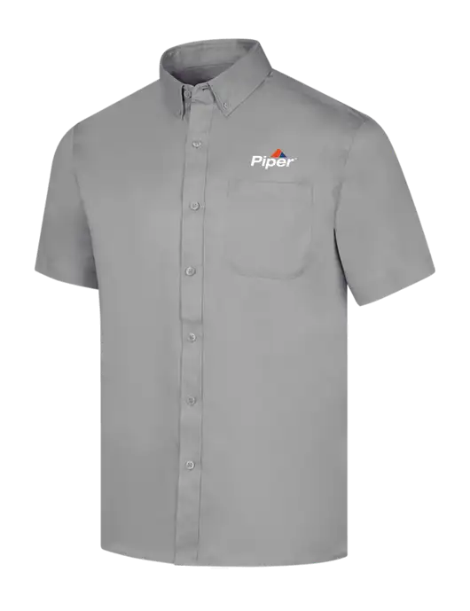 Piper Short Sleeve Light Grey Superpro React Twill Shirt w/Piper Logo