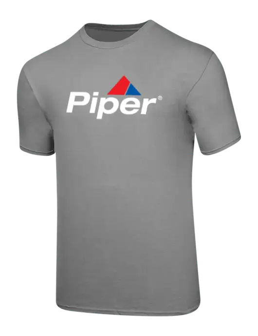 Piper Ring Spun Medium Grey 4.5 oz T-Shirt w/Piper Logo