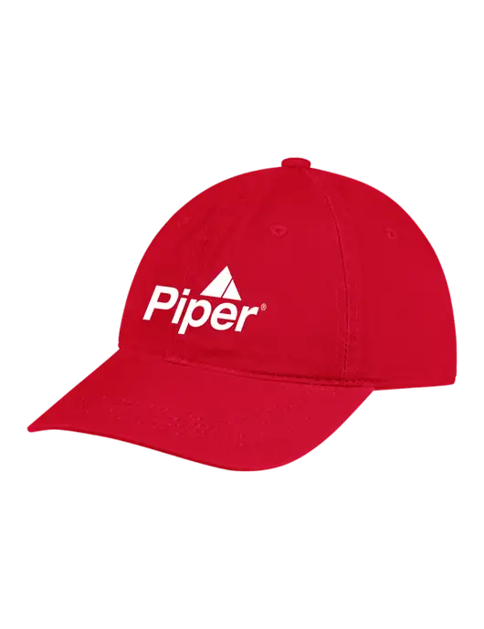 Piper Garment Washed Unstructured Twill Red Cap w/Piper Logo