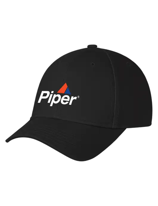 Piper Black Structured Cap Hook & Loop w/Piper Logo