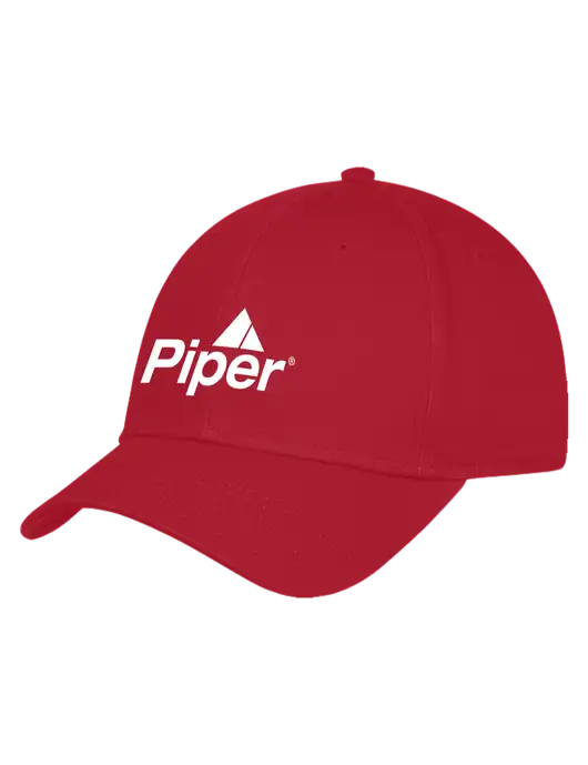 Piper Red Structured Cap Hook & Loop w/Piper Logo
