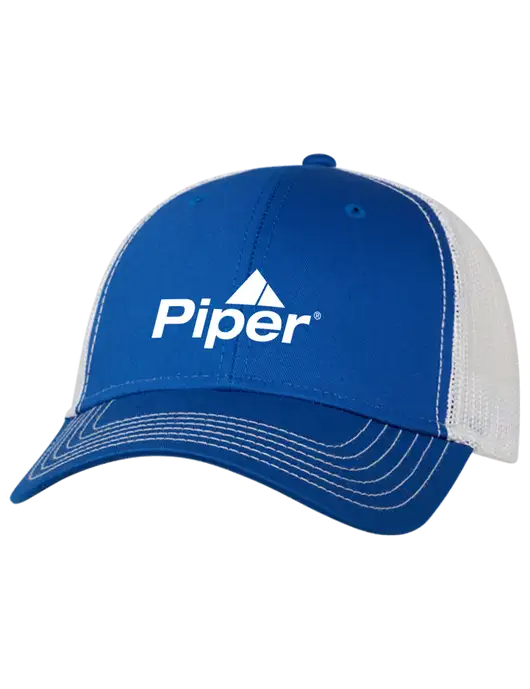 Piper Royal & White Mesh Trucker Cap Snap Back w/Piper Logo