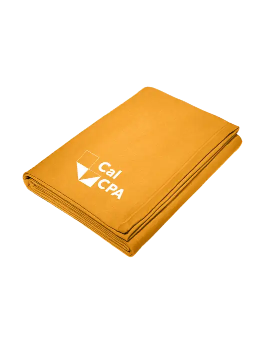CalCPA Core Gold Fleece Sweatshirt Blanket w/CalCPA Logo