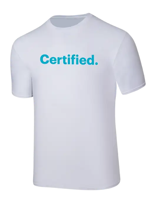 CalCPA Ring Spun White 4.5 oz T-Shirt w/Certified Logo
