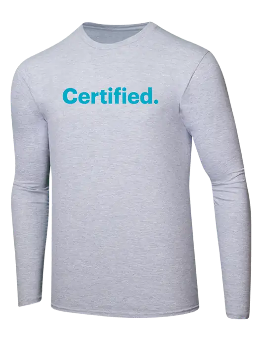 CalCPA Ring Spun Light Heather Grey 4.5 oz Long Sleeve T-Shirt w/Certified Logo