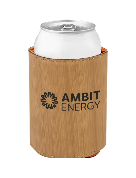 Ambit Bamboo Leatherette Beverage Holder w/Ambit Logo 