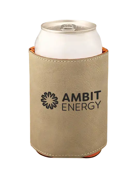Ambit Tan Leatherette Beverage Holder w/Ambit Logo 