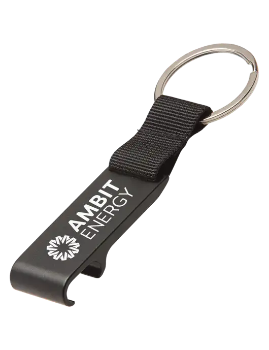 Ambit Black Bottle Opener & Key Ring w/Ambit Logo 