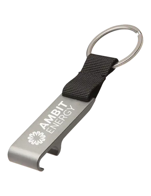 Ambit Gunmetal Bottle Opener & Key Ring w/Ambit Logo 