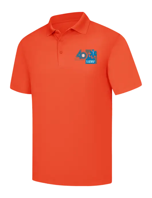 NAEMSP Orange Micropique Sport-Wick Polo w/40th Anniversary Logo