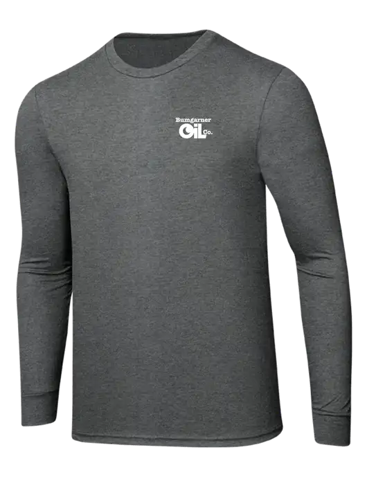 Bumgarner  Simply Soft Long Sleeve Grey Frost 4.5 oz, Poly/Combed Ring Spun Cotton T-Shirt w/Bumgarner Oil Logo