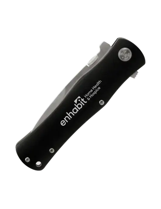 Enhabit Black Folding Knife with Pocket Clip w/Enhabit Logo