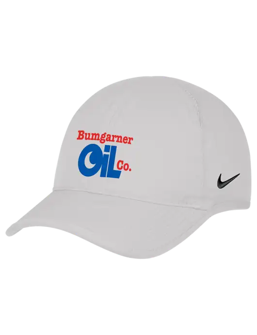 Bumgarner  Nike White Featherlight Cap w/Bumgarner Oil Logo