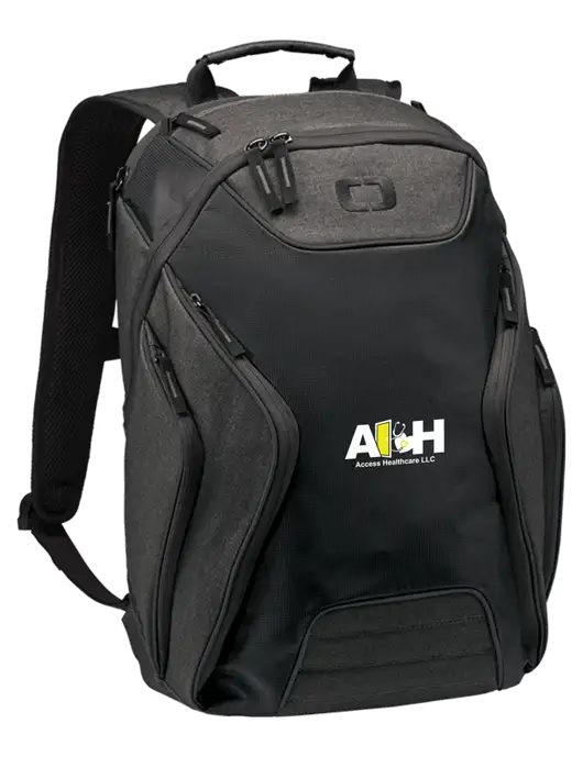 Access Healthcare OGIO Black/Heather Grey Hatch Laptop Backpack
 w/Access Healthcare Logo