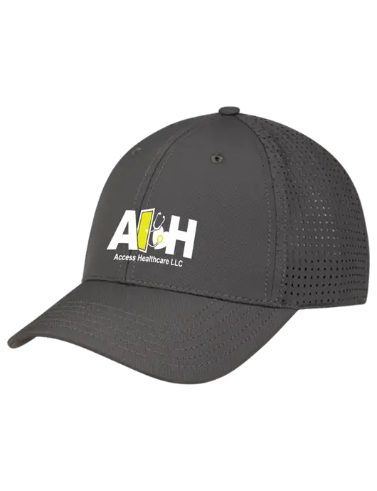 Access Healthcare Charcoal Performance Stretchable Cap Hook & Loop w/Access Healthcare Logo