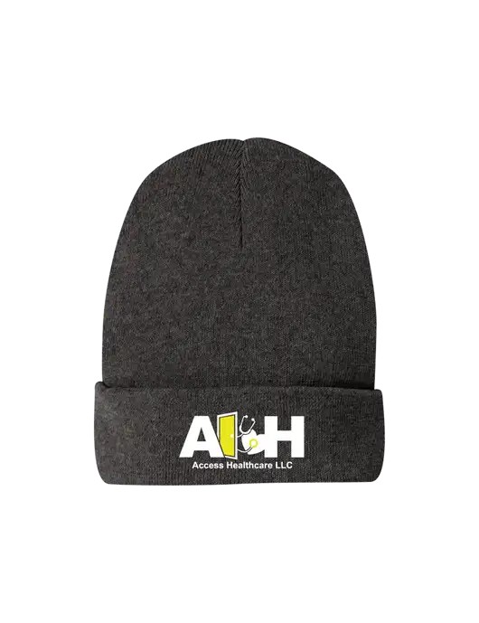 Access Healthcare District Recycled Charcoal Heather Beanie w/Access Healthcare Logo